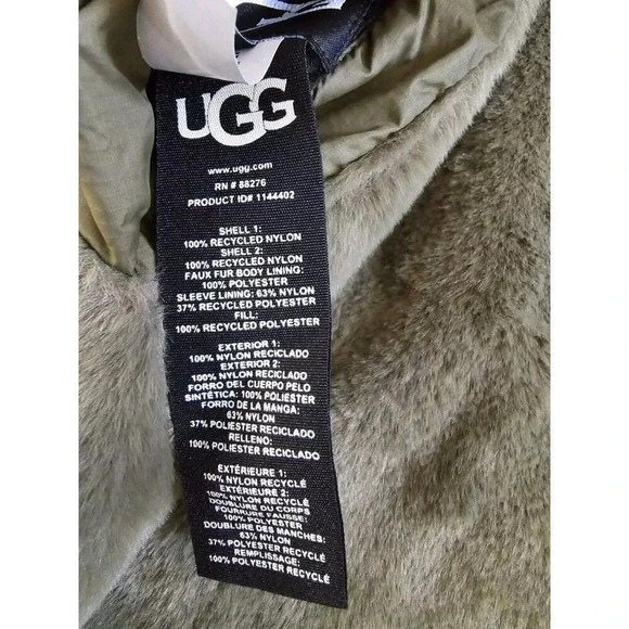 UGG Olive Amelea Reversible Quilt Oversized Jacket Long Sleeves Size M Women's - Picture 15 of 16